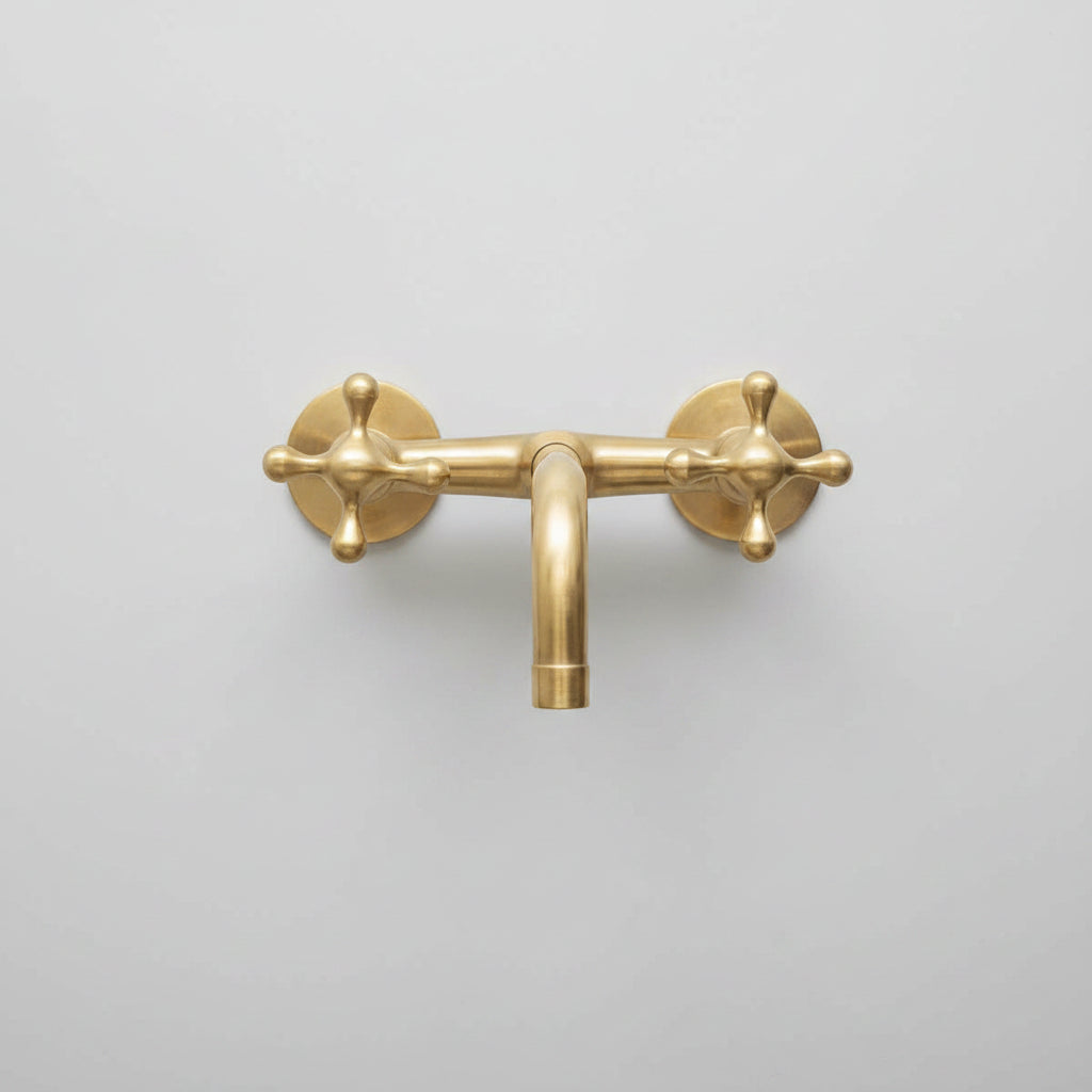 Unlacquered Brass Bathroom Faucet - Wall Mounted Faucet