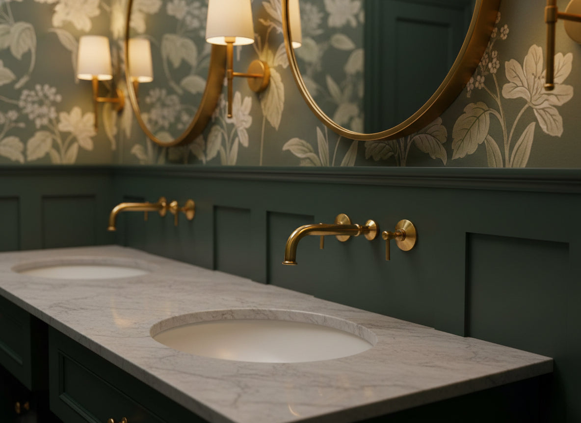 Wall-Mounted Brass Bathroom Faucet With Rough in Valve