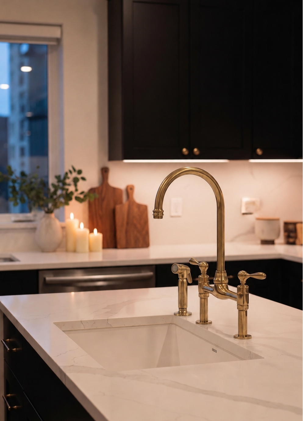 Vintage Unlacquered Brass Bridge faucet 8