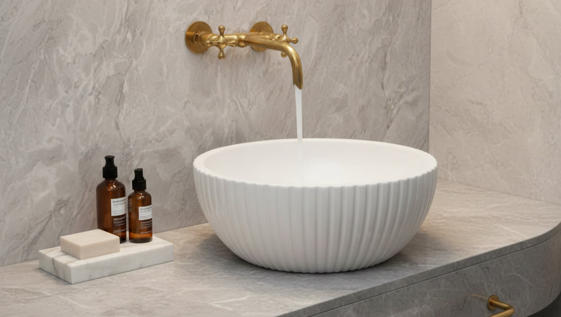 Unlacquered Brass Bathroom Faucet - Wall Mounted Faucet