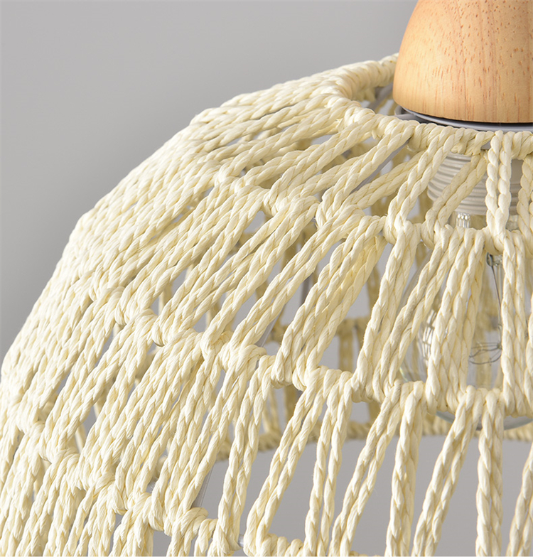 Campana Small White Rattan Dome Basket Pendant Light