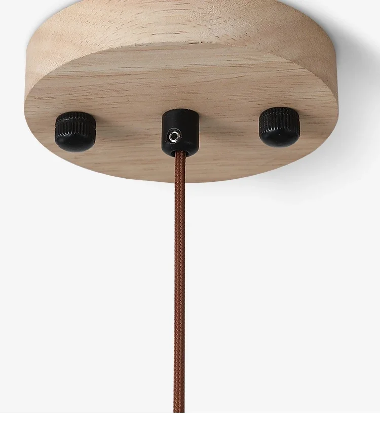 Mannelli Wabi Sabi Circular Travertine Strone and Wood Pendant Light