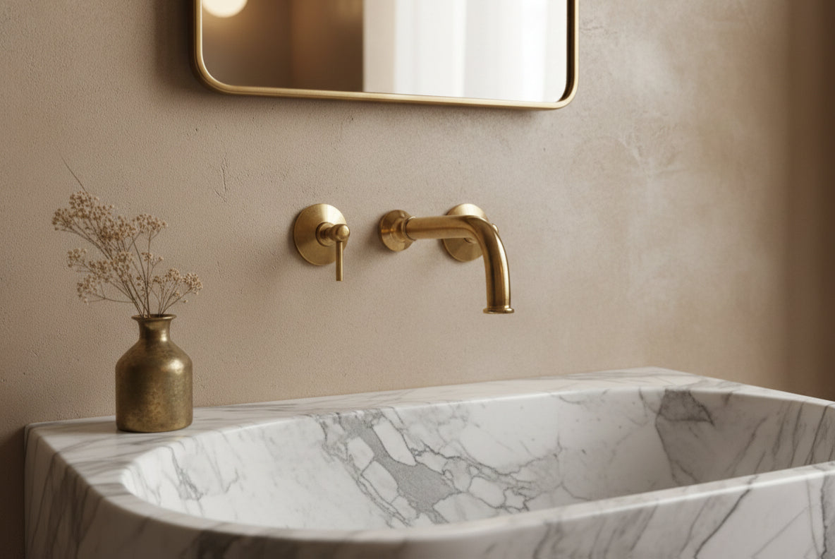 Wall-Mounted Brass Bathroom Faucet With Rough in Valve