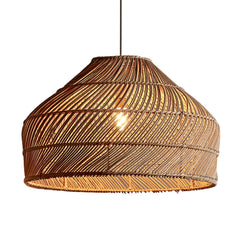 Cocoa Rattan Dome Woven Pendant Light