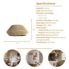 Collins Jute Twist Pendant Light's specifications style C