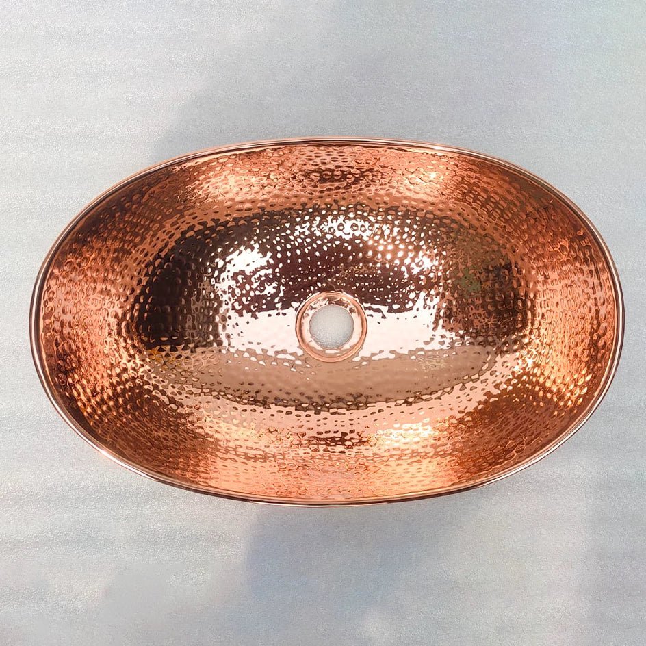 Handmade Copper Vessel Sink for Bathroom | Antique Style Fixture Brasska