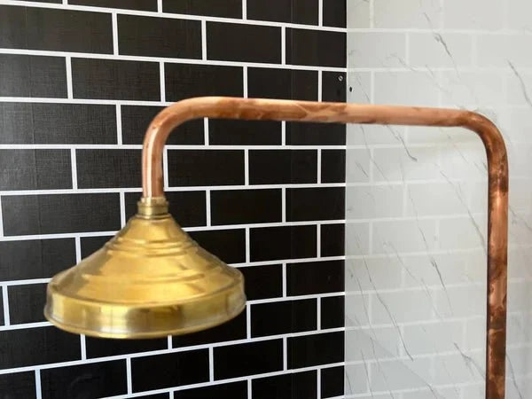 Luxury Copper Outdoor Shower System Wall Mounted Exposed Design