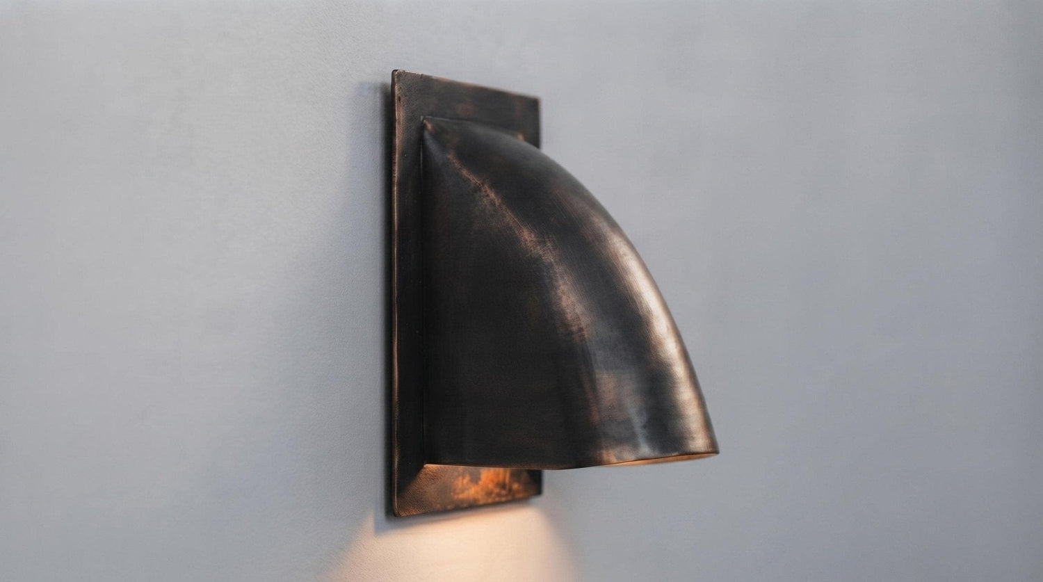 Copper Sconce Light Handmade, Oil Rubbed Bronze Wall Fixture, Dark Indoor Outdoor Wall Lamp, Farmhouse Rustic Home Decor Lighting