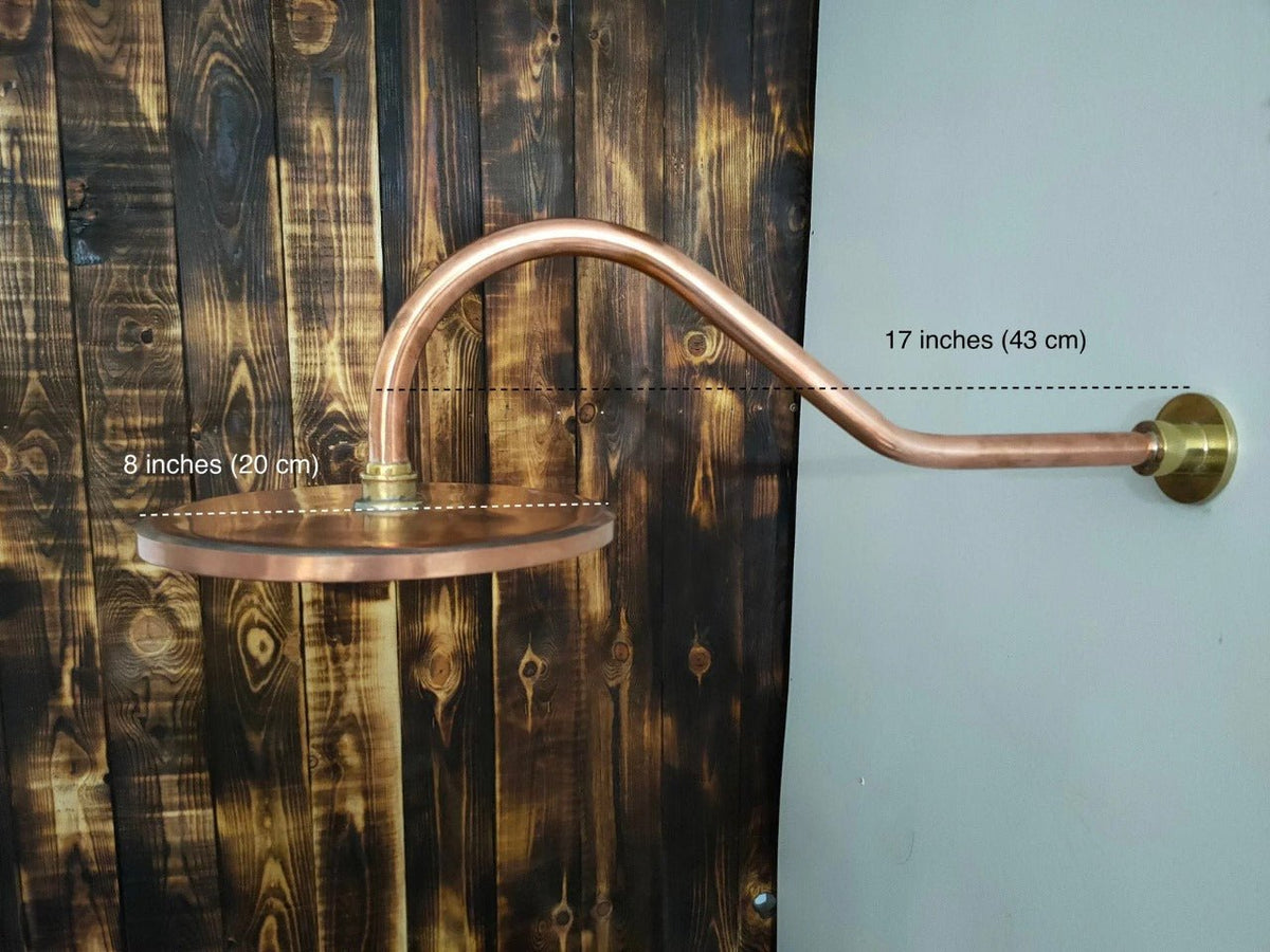 Vintage Copper Rainfall Shower Head with Extension Arm