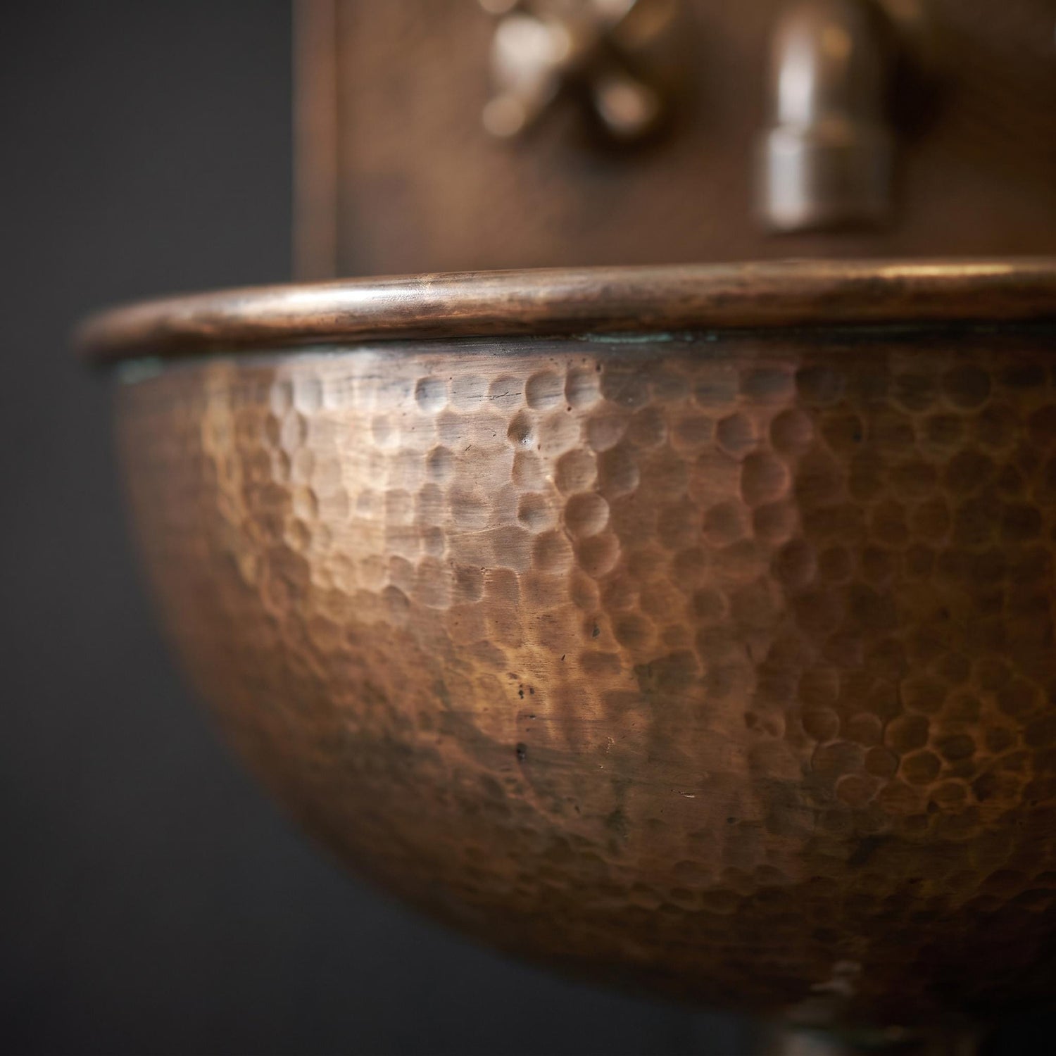 Copper  sink aged  Wall Mount Sink: Handcrafted Rustic Bathroom Fixture  copper bathroom sink