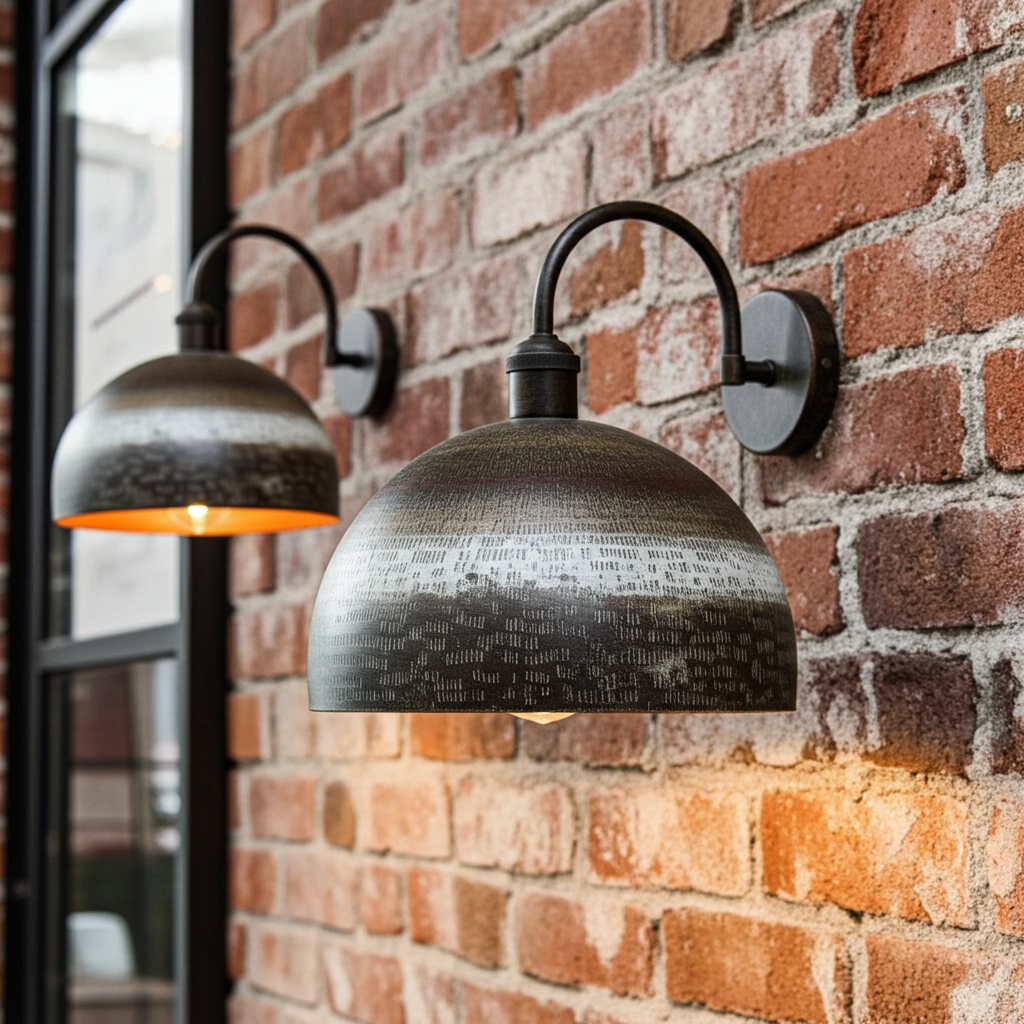 Vintage Copper Wall Sconce – Rustic Dome Farmhouse Light Fixture