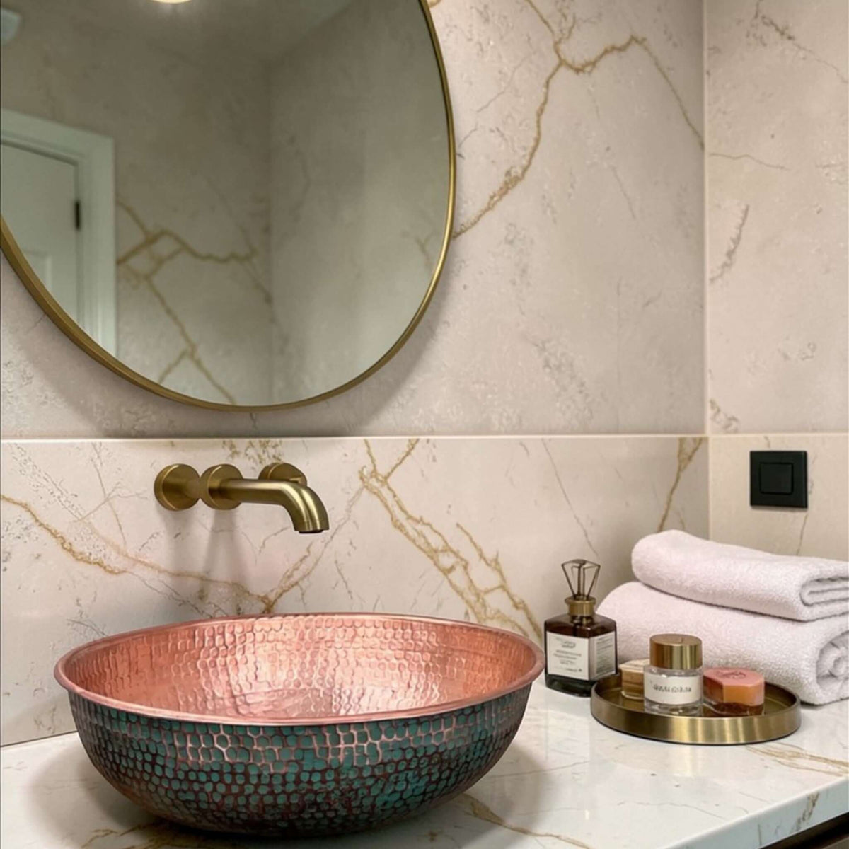 Green Patina Brass Vessel Sink