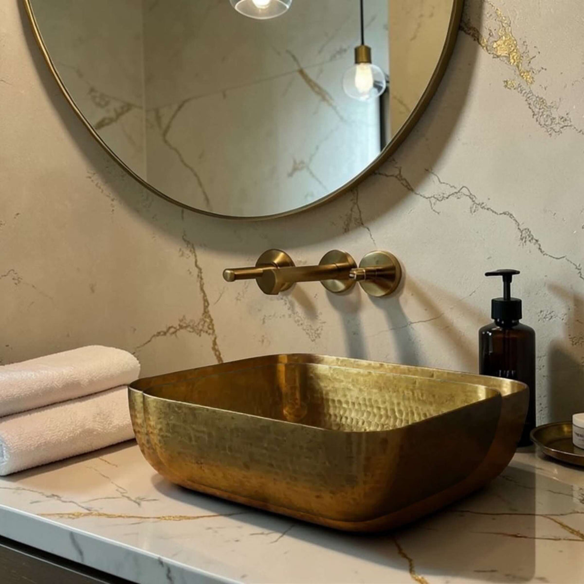 Luxury Hammered Brass Vessel Sink