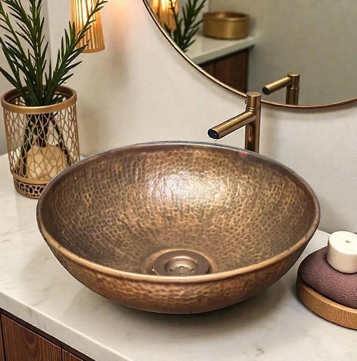 Handmade copper kitchen sink