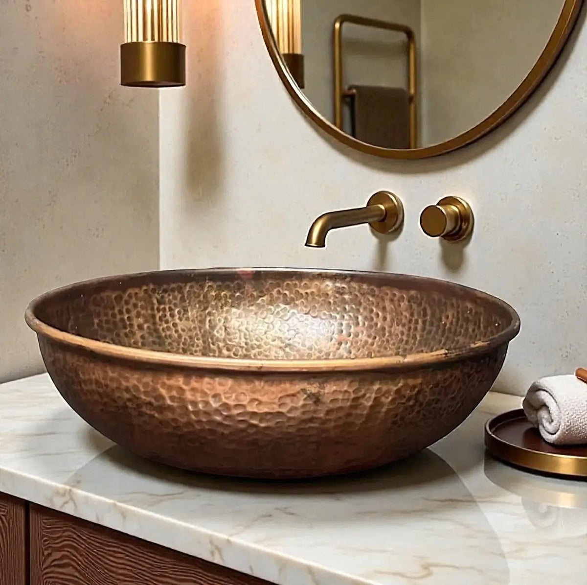 Handmade copper kitchen sink