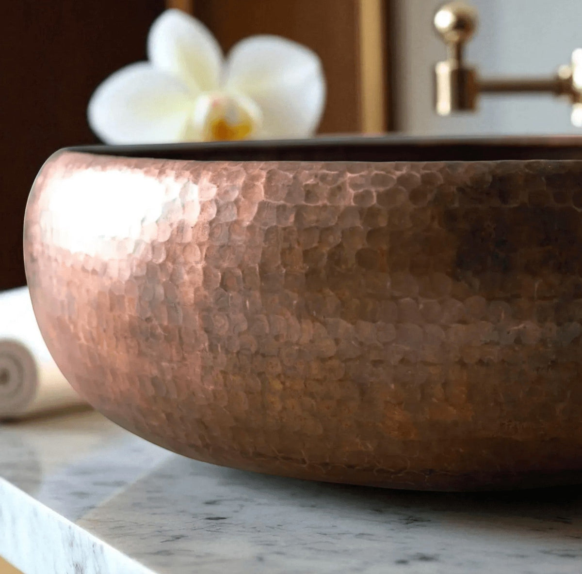 Handmade Oxidized Copper Vessel Sink