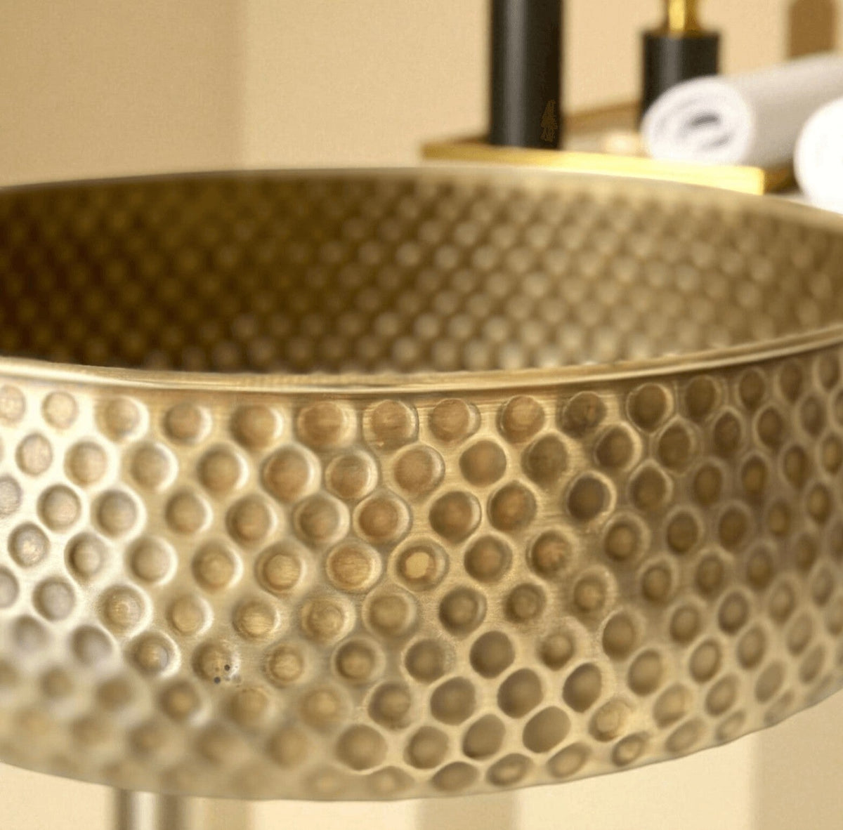 Oxidized copper vessel sink