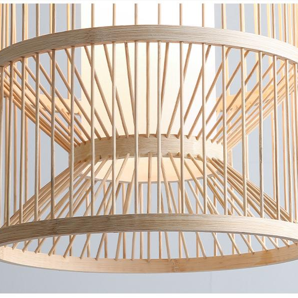 Cylindra Hourglass Bamboo Pendant Light