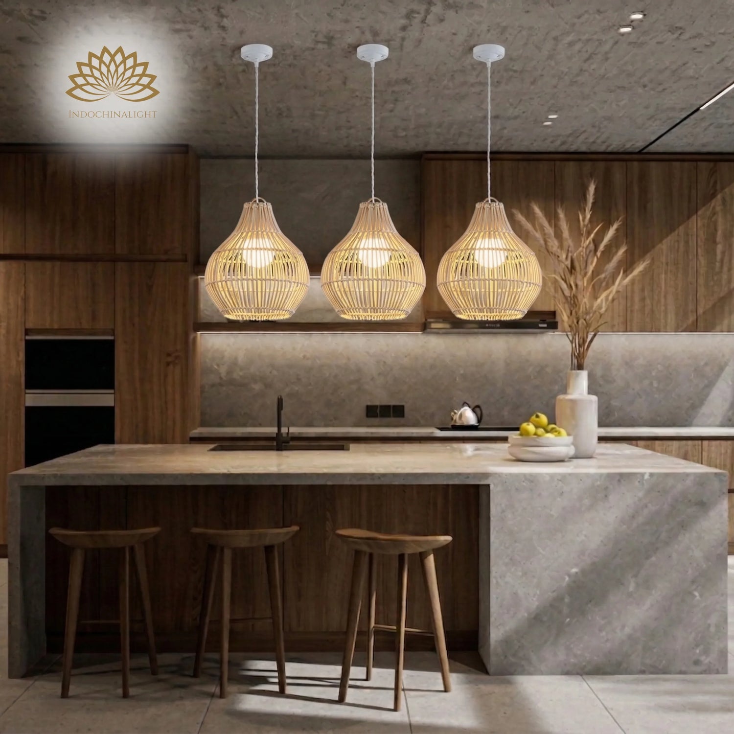 Dari Rattan Pendant Light