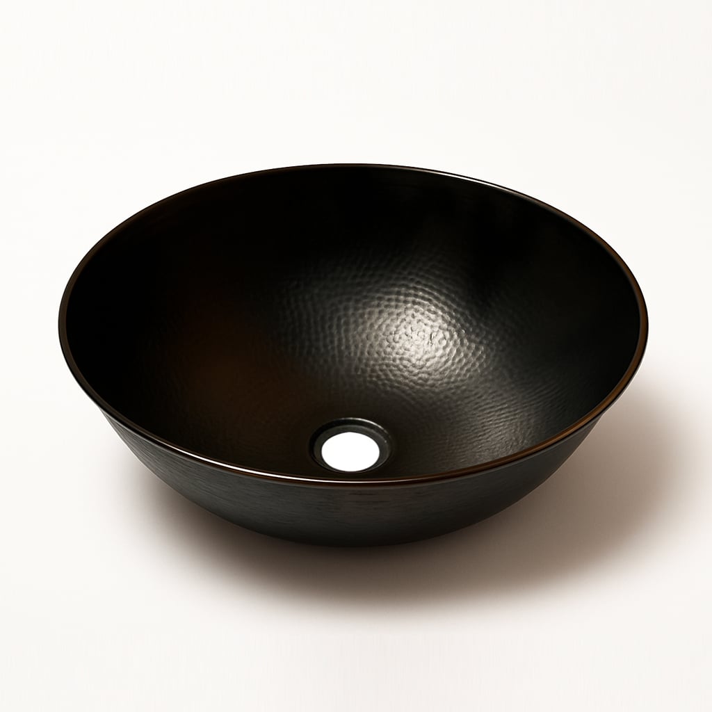 Dark Antique Hammered Copper Vessel Sink