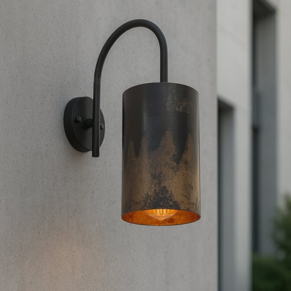 Dark Patina Curved Wall Sconce