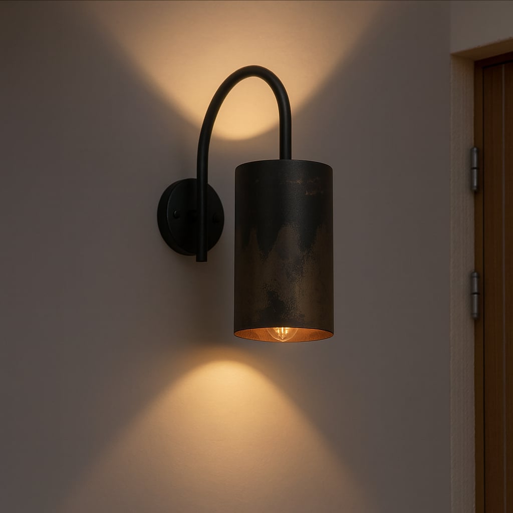 Dark Patina Curved Wall Sconce