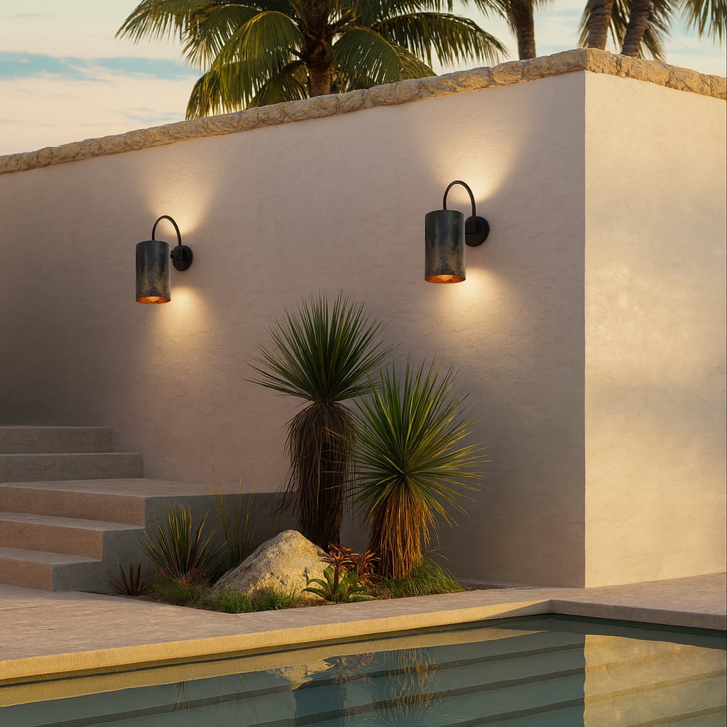 Dark Patina Curved Wall Sconce