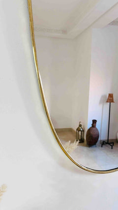 Varaudu Antique Brass Italian Shield Mirror Luxurious Bathroom Living Room Mirror 369099694 - Antique Brass Bathroom Mirror, Vanity Wall Decor