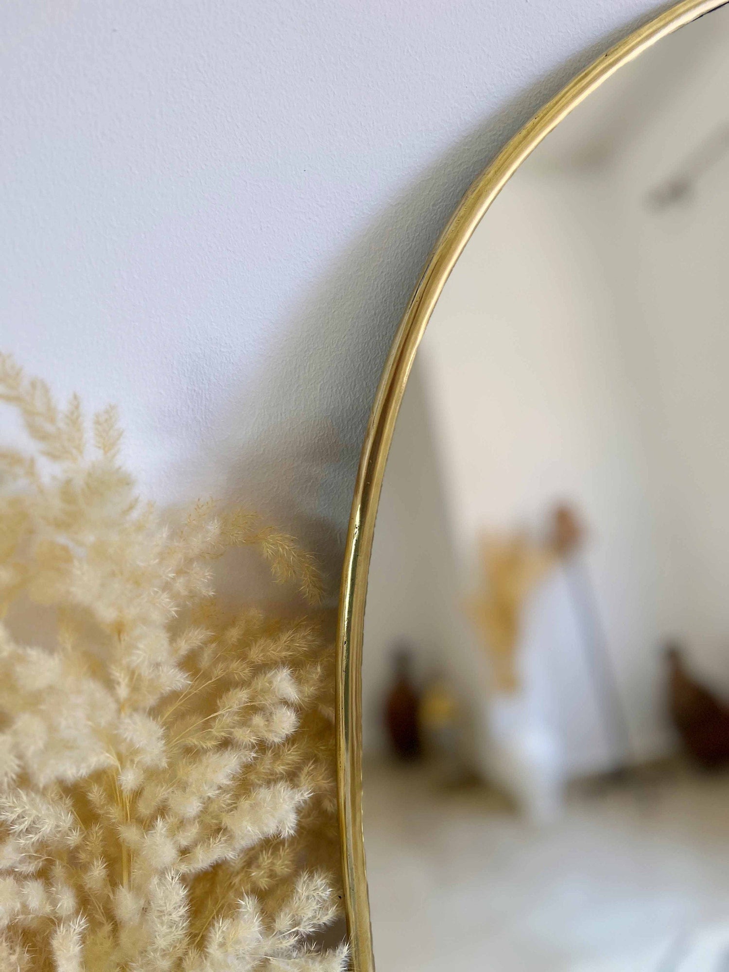 Varaudu Asymmetrical Mirror Irregular Brass Wall Mirror - Antique Brass Bathroom Mirror, Vanity Wall Decor