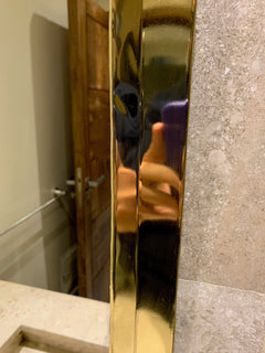 Varaudu Gold Rectangle Mirror Handmade Bathroom Mirror 369099687 - Antique Brass Bathroom Mirror, Vanity Wall Decor