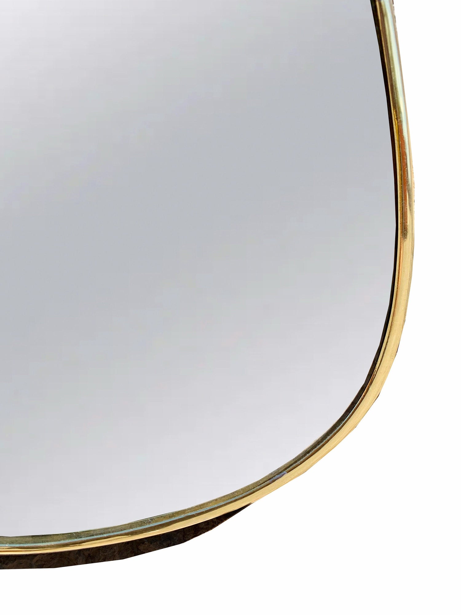 Varaudu Brass Asymmetrical Wall Mirror - Antique Brass Bathroom Mirror, Vanity Wall Decor