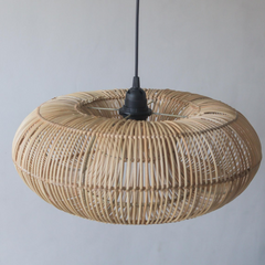 Donut Rattan Pendant Light Round Shade