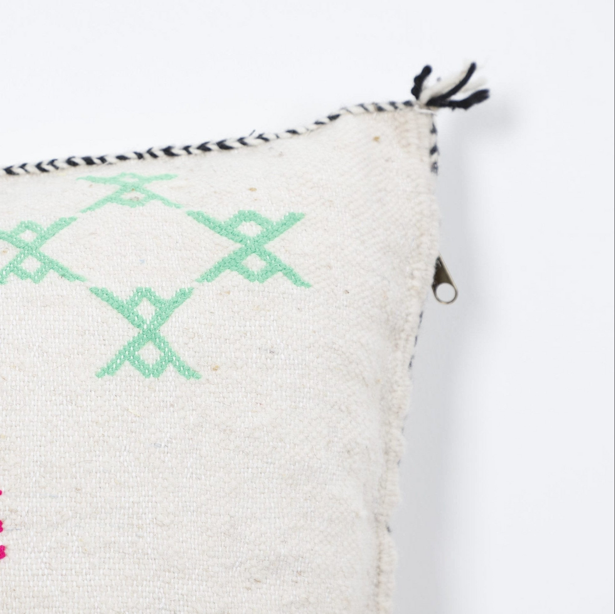 Handwoven Geometric Cotton Throw Pillow Cover | Artisan Boho Cushion with Tassels | Multiple Sizes