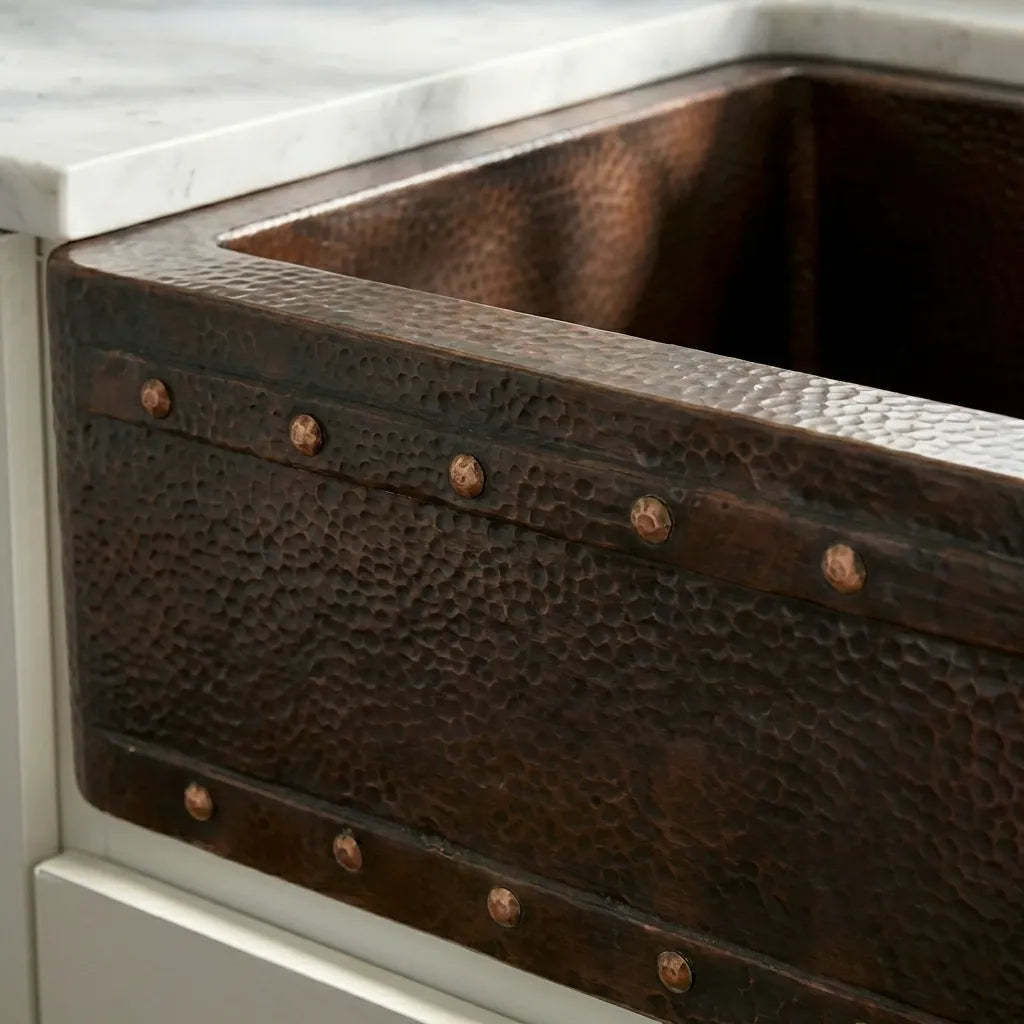 Dual Mount Copper Kitchen Farmhouse Apron Sink-Zinnia