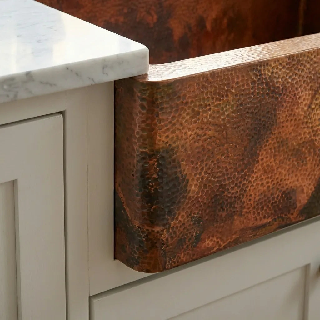 Copper Single Bowl Farmhouse Kitchen Sink-Jaxon