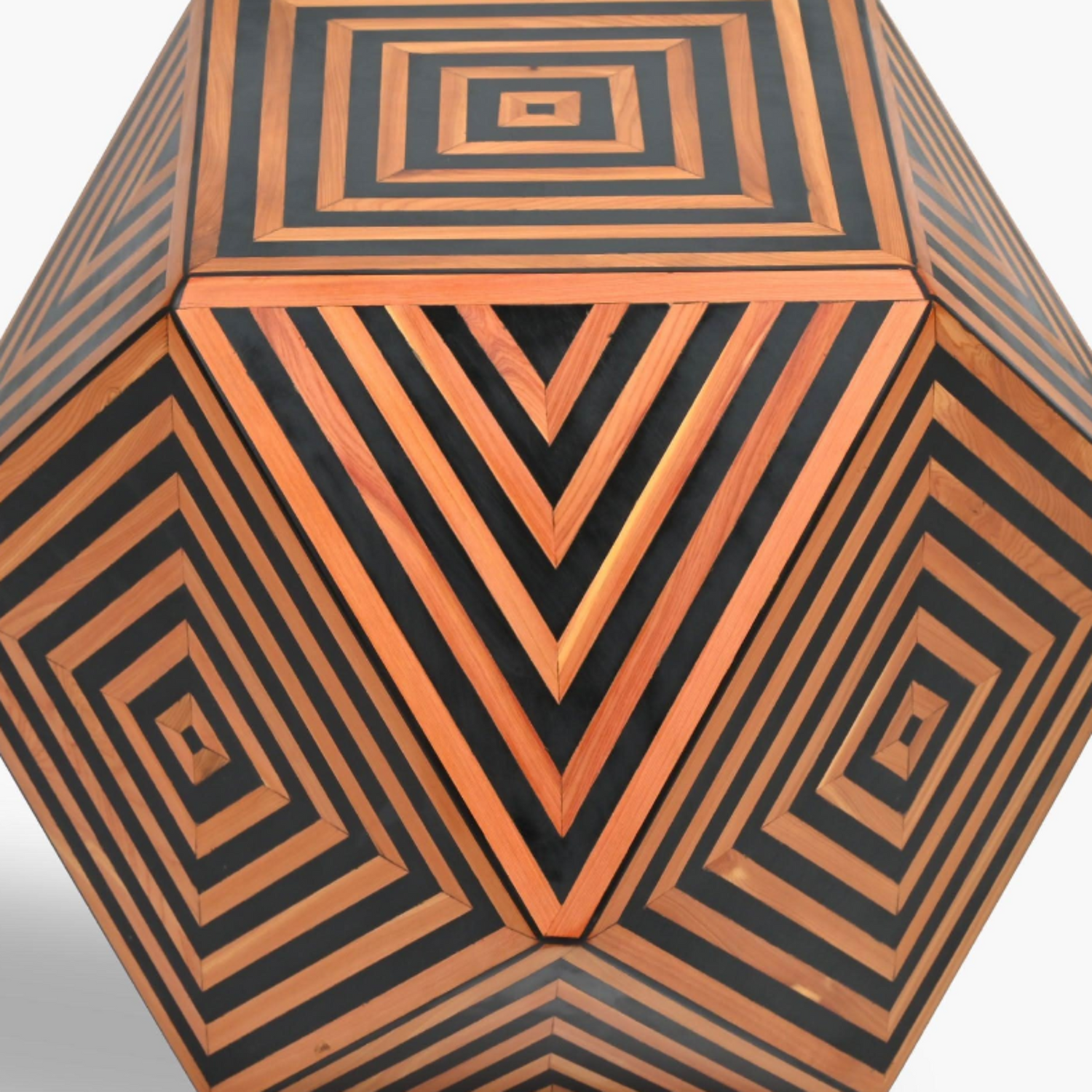 Handmade Hexagon Wood Side Table – 25