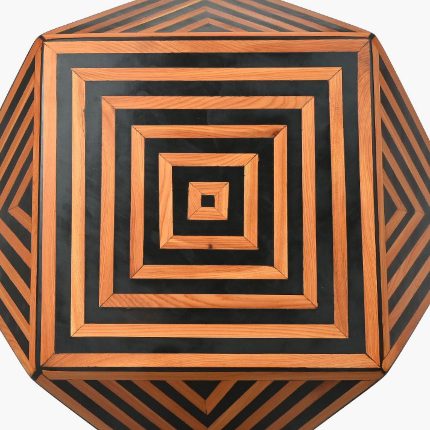 Handmade Hexagon Wood Side Table – 25
