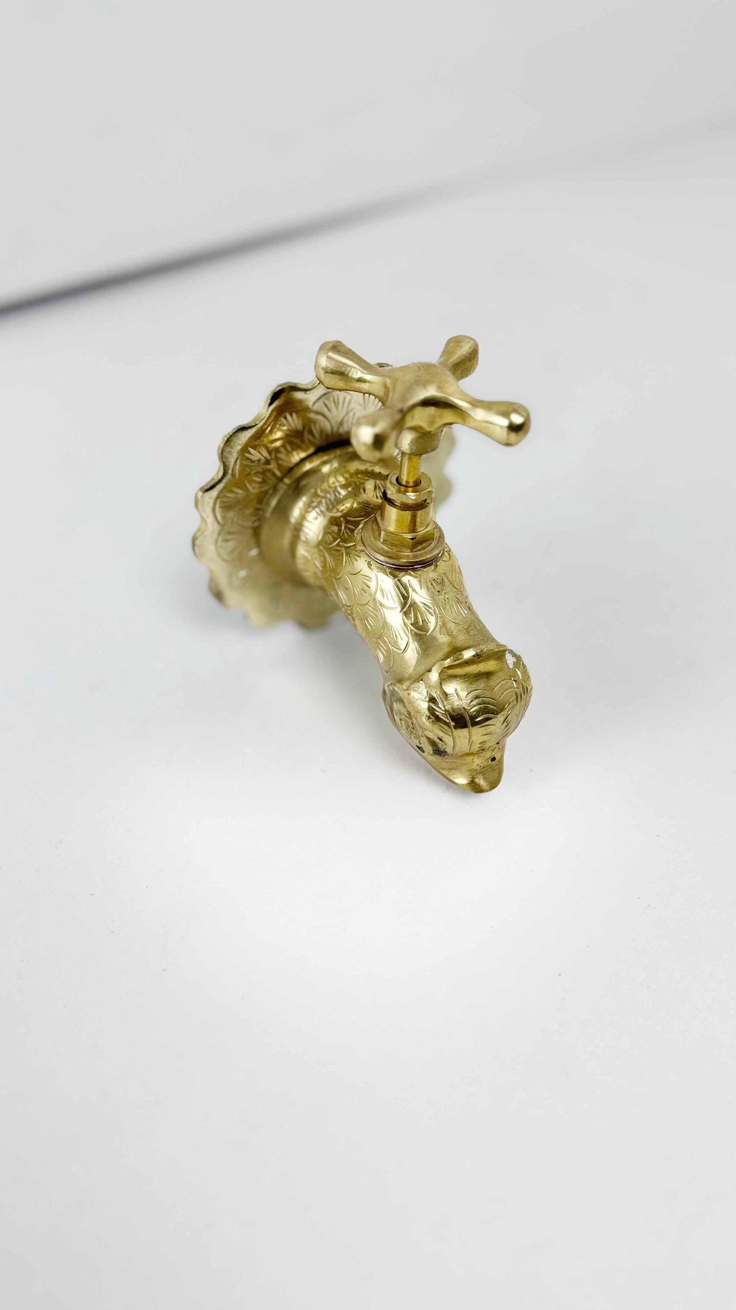Wall Mount Faucet, Unlacquered Brass Water Tap