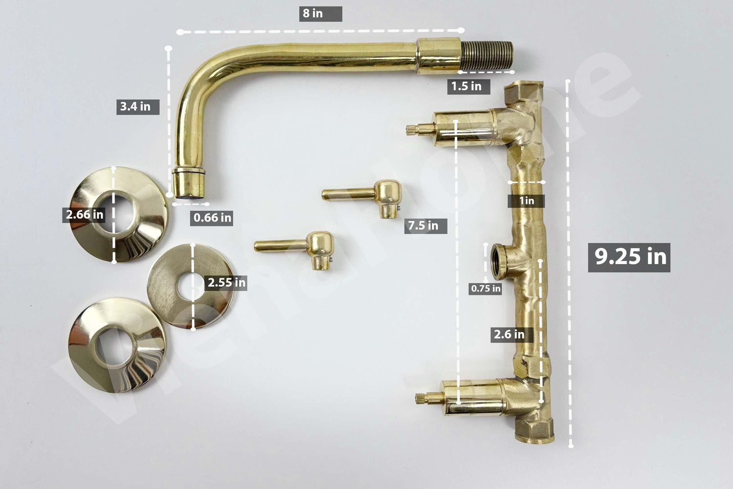 Unlacquered Brass Wall Mount Faucet