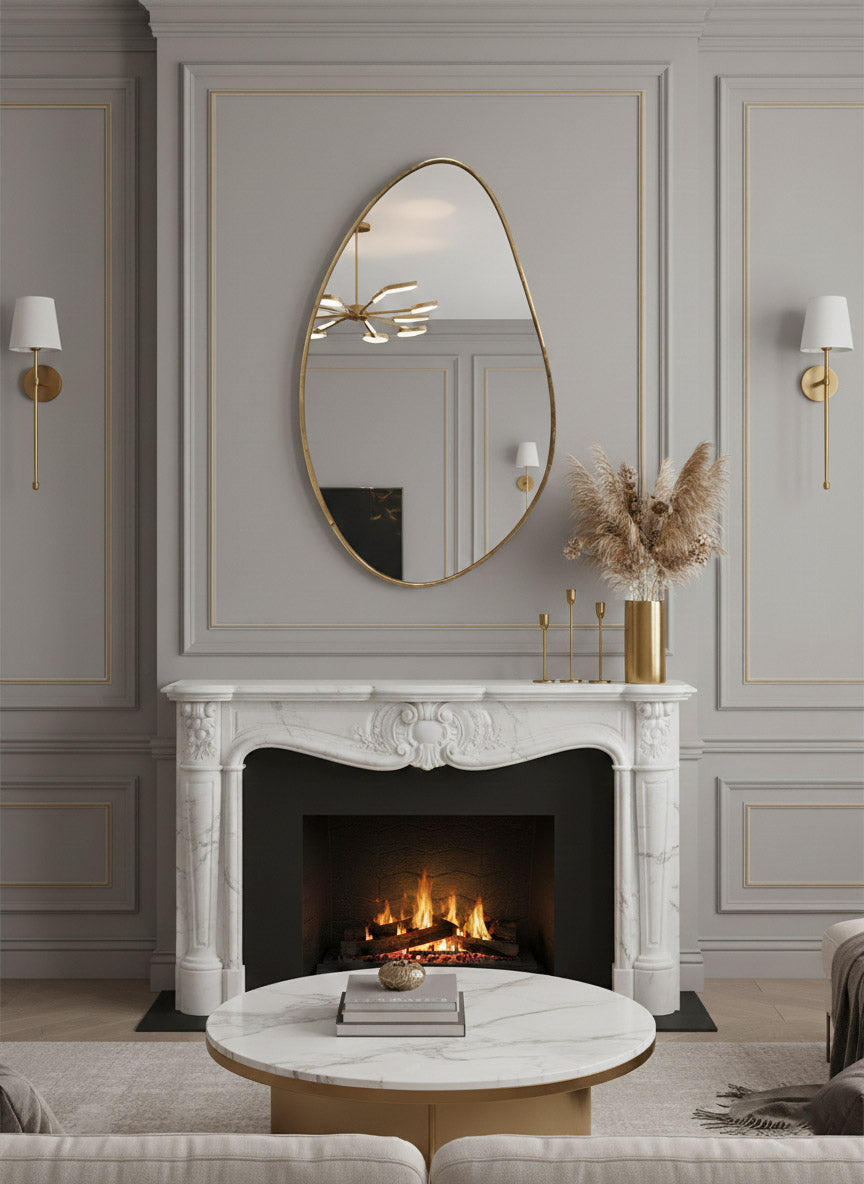 Varaudu Asymmetrical Brass Mirror Irregular Brass Frame Mirror 369099676 - Antique Brass Bathroom Mirror, Vanity Wall Decor