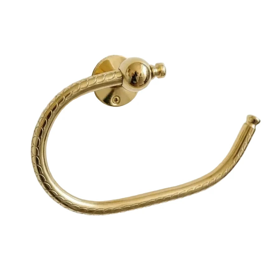 Handcrafted Brass Wall Mount Toilet Paper Holder with Engraving