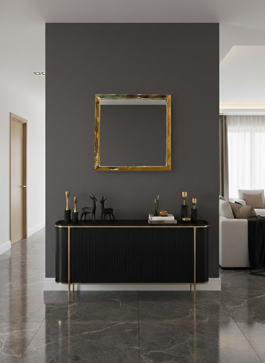 Varaudu Gold Square Mirror Unlacquered Brass Mirror 369099644 - Antique Brass Bathroom Mirror, Vanity Wall Decor