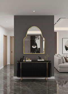 Varaudu Arch Antiqued Brass Wall Mirror Unlacquered Brass Mirror 369099913 - Antique Brass Bathroom Mirror, Vanity Wall Decor