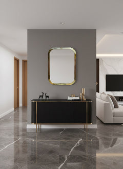 Varaudu Gold Brass Rectangle Mirror 369099692 - Antique Brass Bathroom Mirror, Vanity Wall Decor