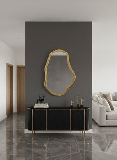 Varaudu Asymmetrical Mirror Wall Brass Mirror 369099721 - Antique Brass Bathroom Mirror, Vanity Wall Decor