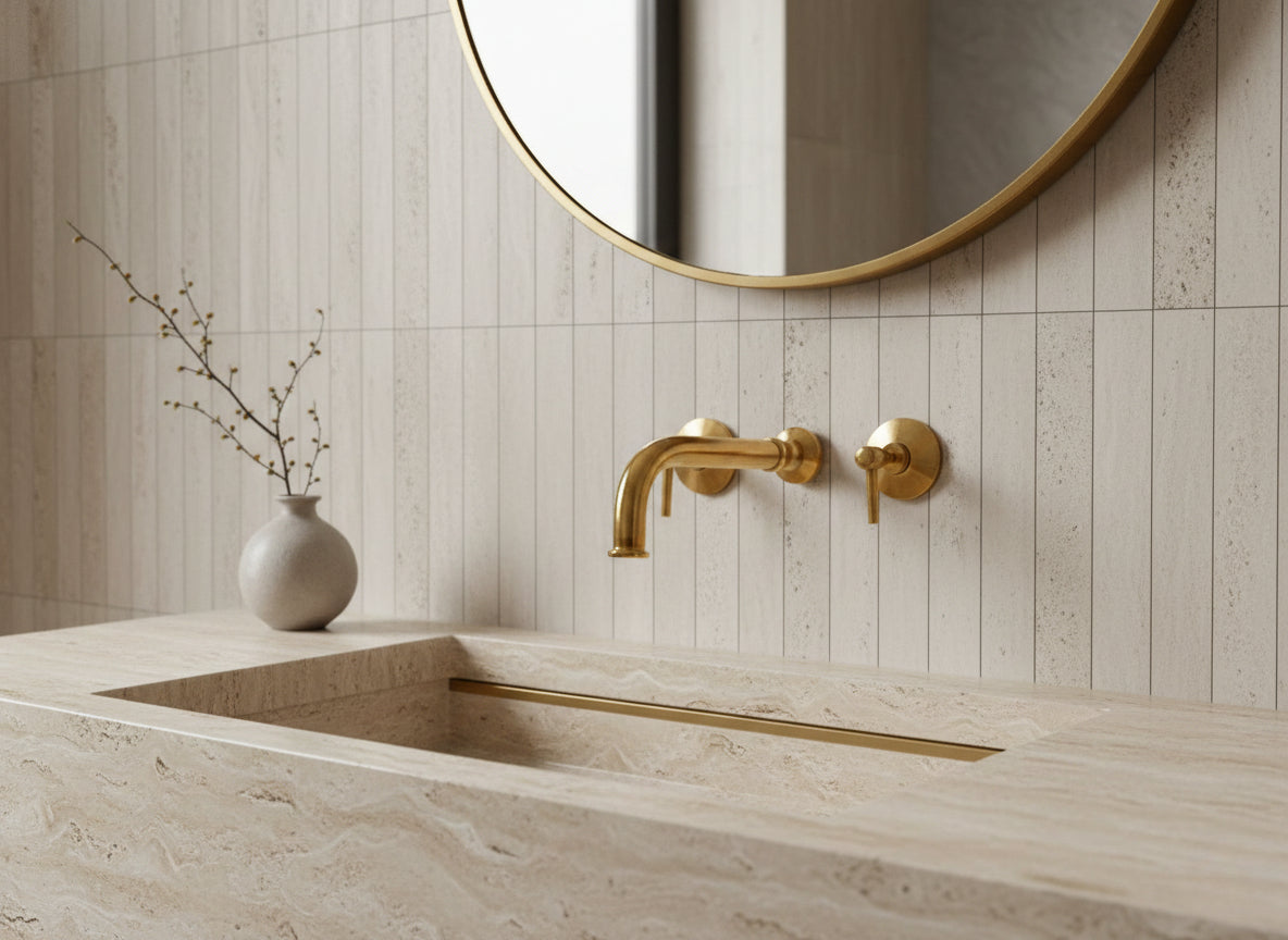 Wall-Mounted Brass Bathroom Faucet With Rough in Valve