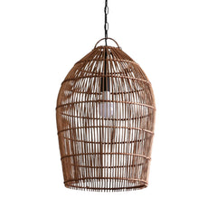 Fish-trap Rustic Rattan Pendant Light Woven Shade