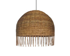 Frayed Rattan Dome Wicker Pendant Light Medium Size Shade