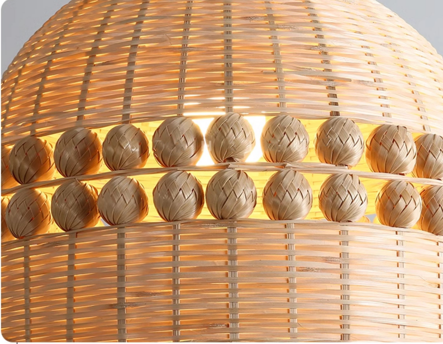 Gaudio Dome Wicker Bamboo Pendant Light - Little Balls Shade