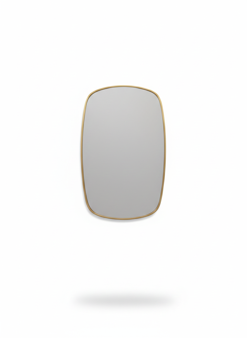 Varaudu Oblong Antique Brass Mirror Rectangular Wall Mirror 369099918 - Antique Brass Bathroom Mirror, Vanity Wall Decor